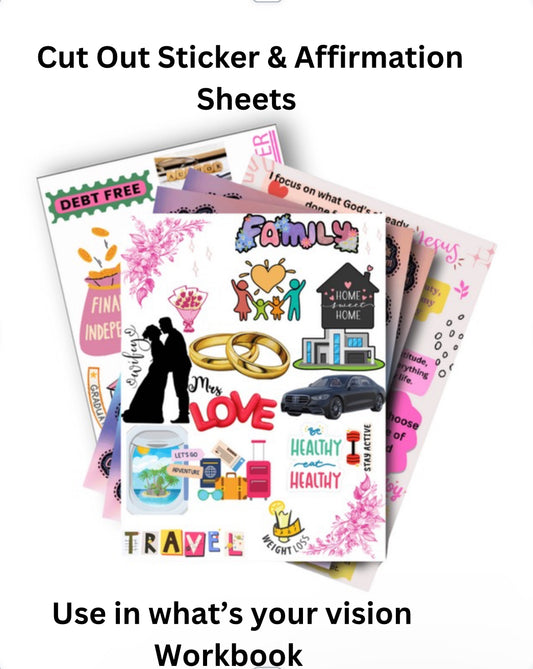 What’s your vision workbook journal ( Hardcover) & 6 sticker sheets