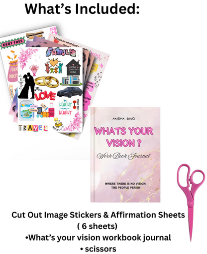 What’s your vision workbook journal ( Hardcover) & 6 sticker sheets